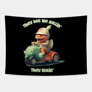 They See Me Rollin' Soccer Mom and Dad Tapestry