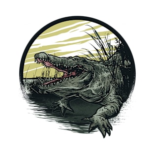 Dark Alligator Swamp Grunge T-Shirt