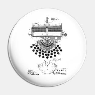 TYPEWRITER VINTAGE PATENT DRAWING Pin