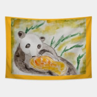 panda, pumpkin, animal, halloween, food, harvest, nature, landscape, cute Tapestry