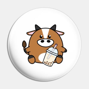 Taurus loves Boba Tea Pin