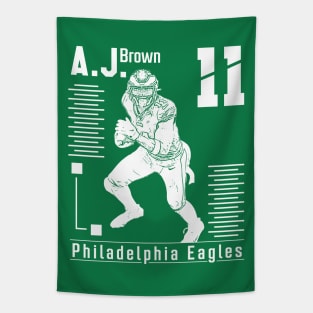 AJ Brown || White retro | Football Tapestry