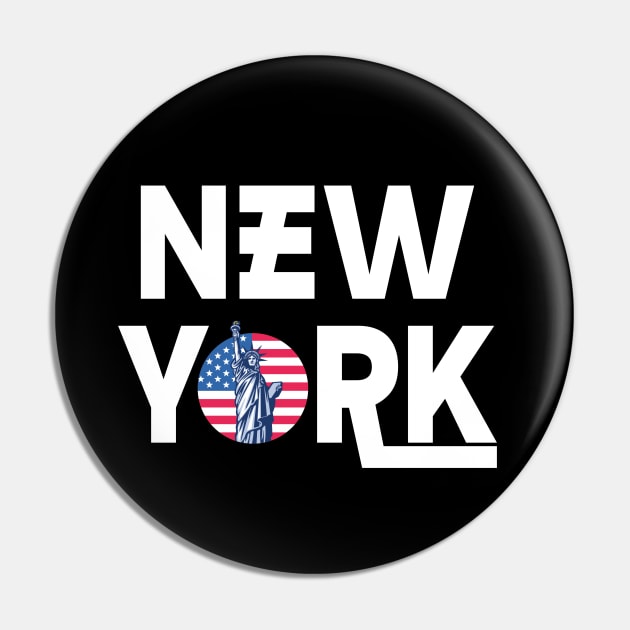 New York - American Flag Statue of Liberty Pin by mstory