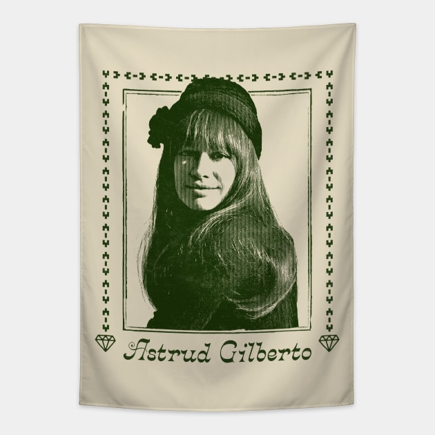 Astrud Gilberto -  Retro Original Fan Art Design Tapestry by DankFutura