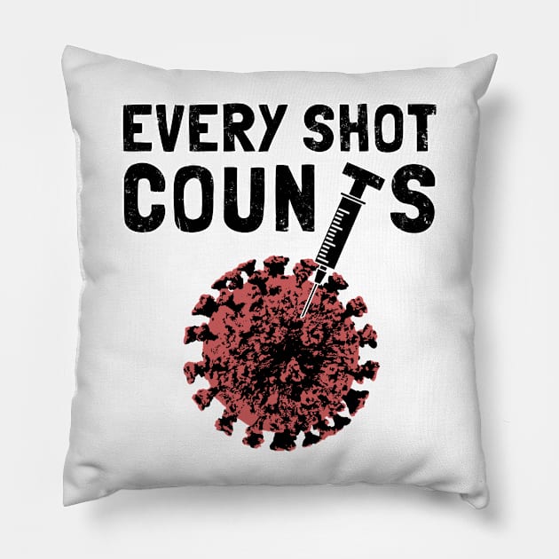 Every Shot Counts. Get Your Vaccine Shots. Pillow by NuttyShirt