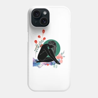 Woman and flower Phone Case