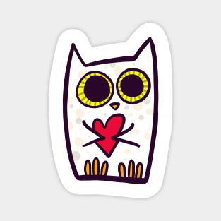 owl with heart Magnet