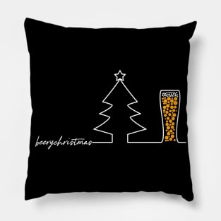 Beery Christmas line tree and glass Pillow