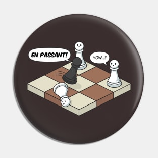 Funny En Passant Chess Comic Pin