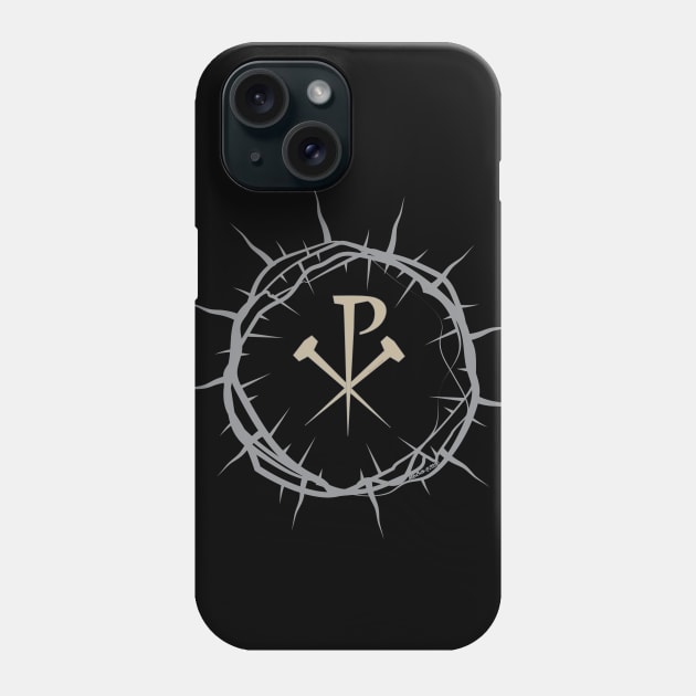 Crown of Thorns with Chi Rho 3 Phone Case by MikeCottoArt