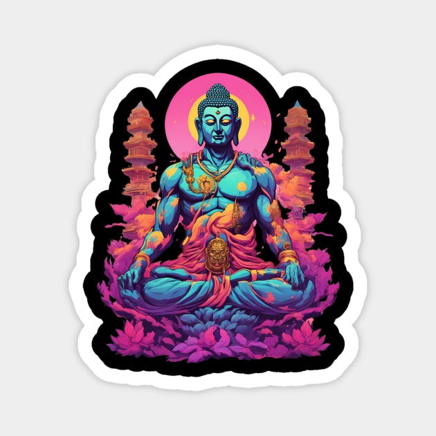 Neon Buddha Magnet by animegirlnft