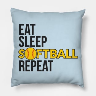 Eat Sleep Softball Repeat Pillow