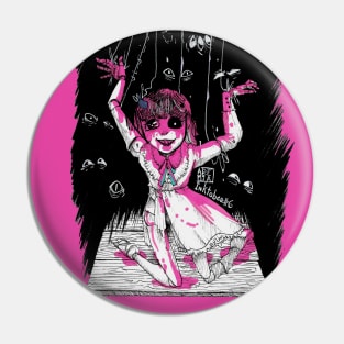 Creepy and cute doll Pin