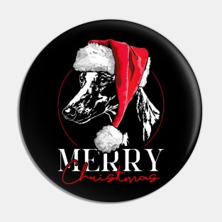 Santa Whippet Merry Christmas dog mom gift Pin