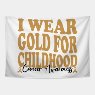 Wearing Gold for Courage Childhood Cancer supporting Tapestry