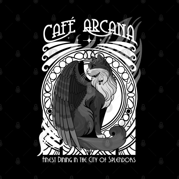 Cafe Arcana - Black and White by Milmino