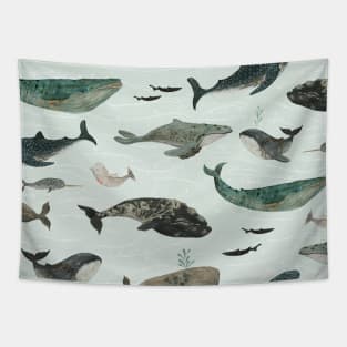 Tattooed whales pattern Tapestry