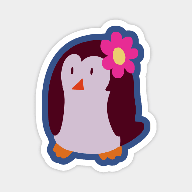 Flower Penguin Magnet by saradaboru