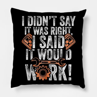 Diesel Mechanic For Men With Saying Gift for Mechanics Pillow