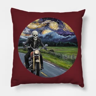 BIKER SKELETON Pillow