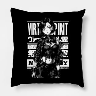 Cyberpunk Girl Goth Japanese Fashion #4 Pillow