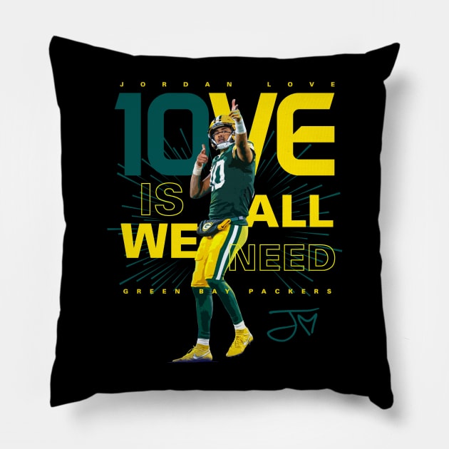 Jordan Love Pillow by Juantamad