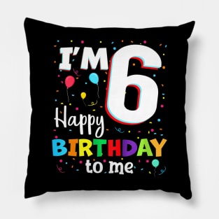 Sixth 6Th Birthday Happy Birthday Boys Girls 6 Years Old Pillow