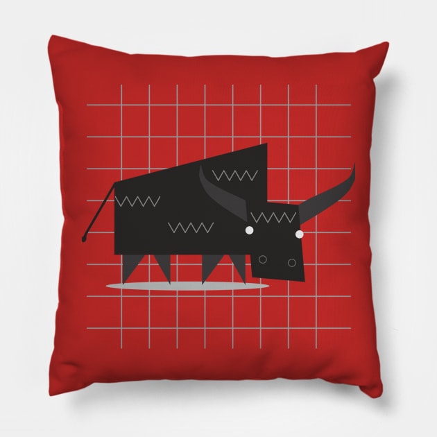 Geometry Buffalo Pillow by ROJOLELE