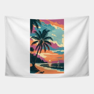 Sunset at the beach Tapestry