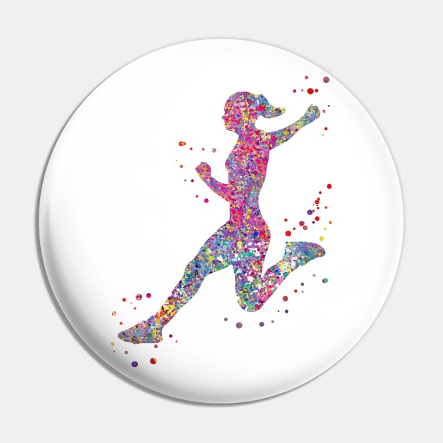 Running woman Pin by RosaliArt