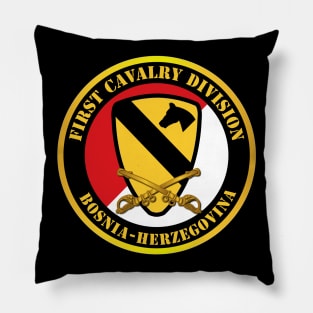 1st Cavalry Div - Red White - Bosnia-Herzegovina Pillow