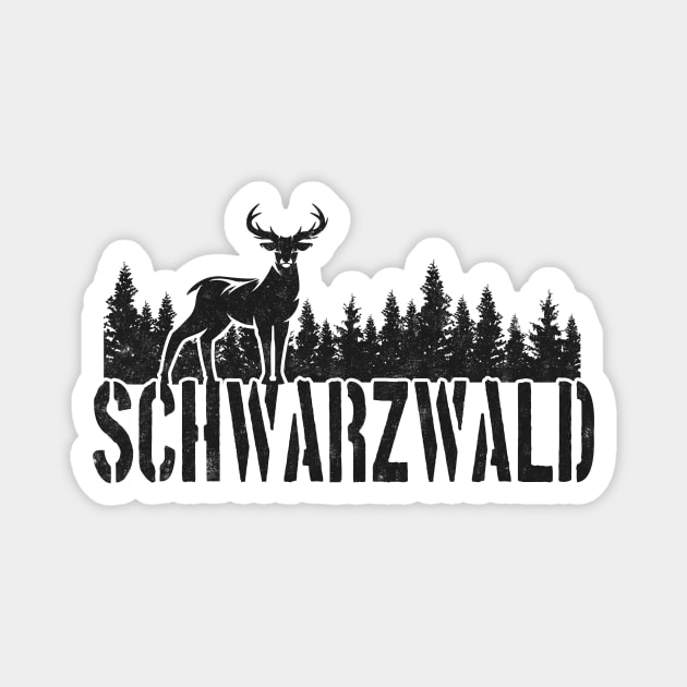 Black Forest Deer Forest Magnet by Foxxy Merch