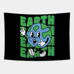 Retro Groovy Earth Day Protect Our Planet Environmental Tapestry