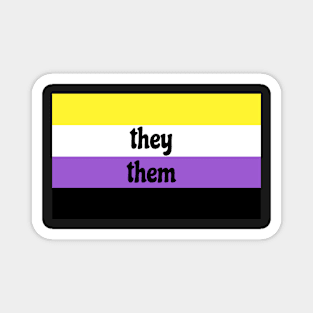 they/them nonbinary flag pronouns Magnet