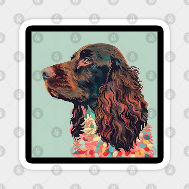 Irish Water Spaniel in 70's Magnet by NatashaCuteShop