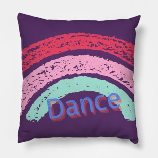 Rainbow Dance Vintage Distressed Graphic for the dancer and dance lover Pillow