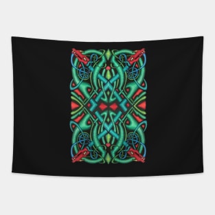 Dragon Head Irish Celtic Knot Jewel Tones Tapestry