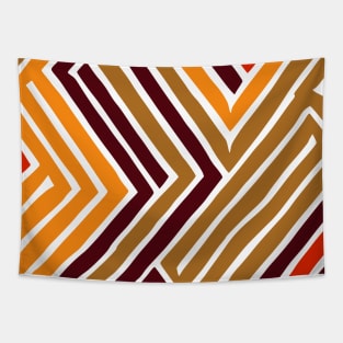 Stripes Pattern Red Orange Brown Abstract Art Tapestry