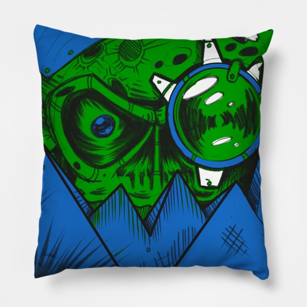 Ork Skullz! Pillow by paintchips