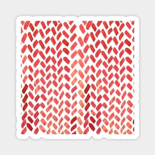 Cute watercolor knitting pattern - red Magnet