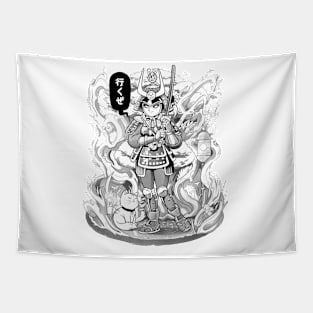 Samurai Bonsai - Black & White Tapestry