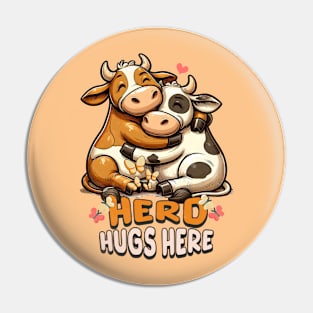 Cowboy girl Cute Cow Herd Hugs Here Pin