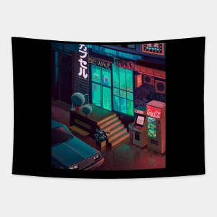 Japan street Tapestry