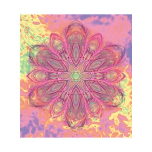 Beautiful kaleidoscope in pink with texture T-Shirt