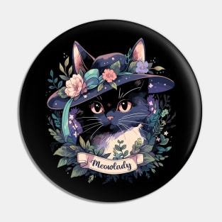 Cottagecore Fairycore Cat Gifts Girls Womens Meowlady Cat Pin