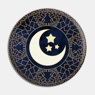 MANDALA MOON AND STARS Pin