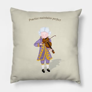 Practice Maintins Perfect Young Mozart Playing the Violin Pillow