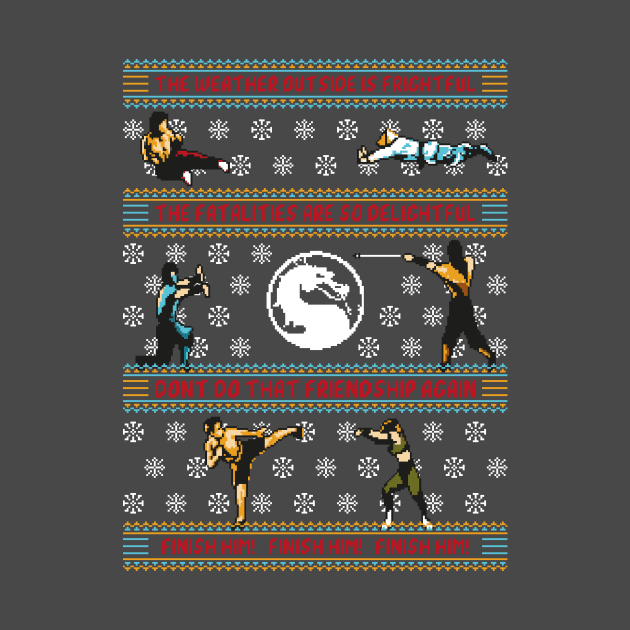 Finish Him! Finish Him! Finish Him! - Mortal Kombat Ugly Sweater, Christmas Sweater & Holiday Sweater by RetroReview