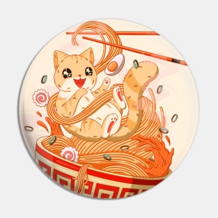 Cat Ramen Bowl Pin