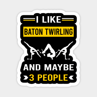 3 People Baton Twirling Twirl Twirler Magnet